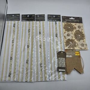 The Paper Studio Stickabilities Glitter Border Stickers Spare Parts Flowers